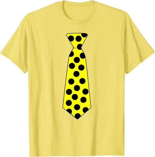 Yellow with Black Polka Dots Tie Necktie Halloween Costume