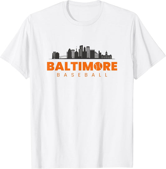 Baltimore Baseball Minimalist City Skyline Baseball Lover