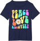 Groovy Peace Love Recovery Celebrate Sober I'm Clean AA NA , Women's Plus, Navy Blue, 1X