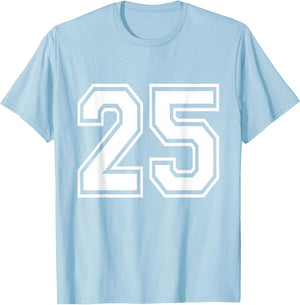 Number 25 Varsity Sports Team Jersey 25th Birthday 25 Years