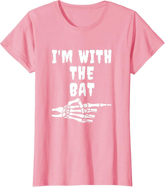 Halloween Shirt Funny Vintage I'm with The Bat