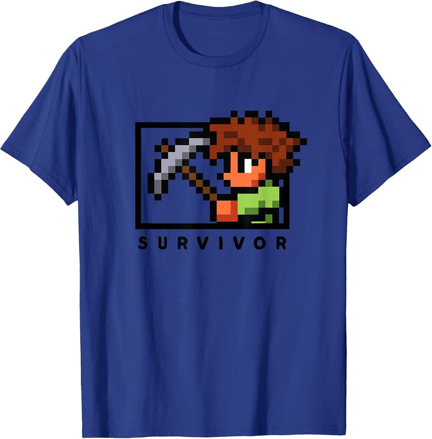 Terraria 8-Bit Pixel Survivor Miner Gamer Pickaxe Graphic