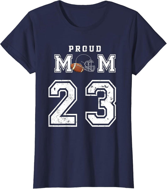 Custom Proud Football Mom Number 23 Personalized