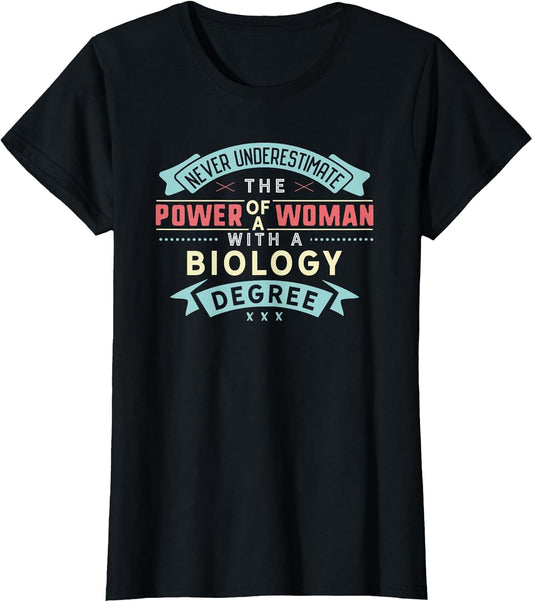 Funny Biology Degree Major Shirt Strong Woman Graduation