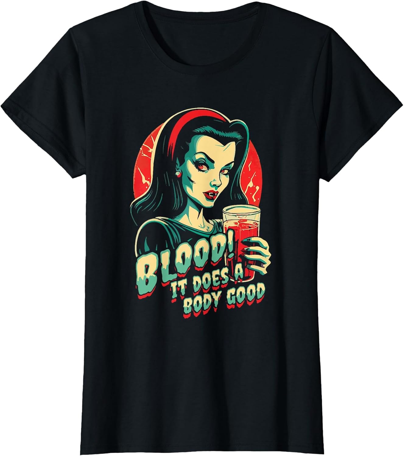 Vintage Blood Does A Body Good Pretty Vampire Goth Halloween