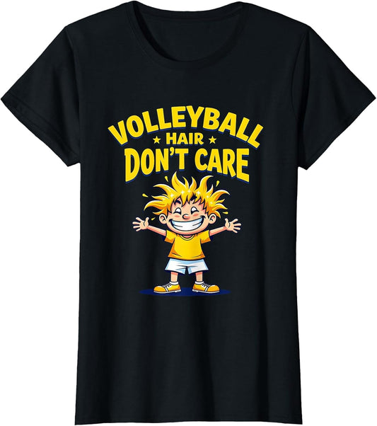 Volleyball Hair Don't Care Funny Volleyball Design