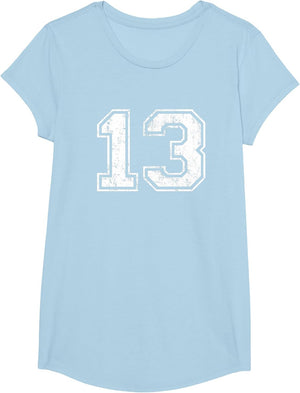 Number 13 Distressed Vintage Thirteen Sport Practice Team
