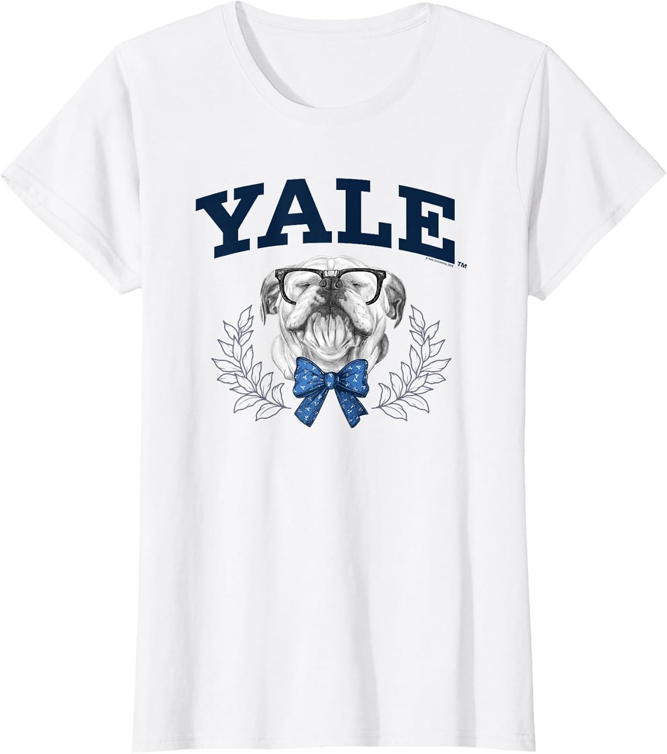 Yale University Bulldog Handsome Dan with Glasses and Bow