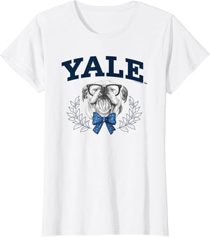 Yale University Bulldog Handsome Dan with Glasses and Bow
