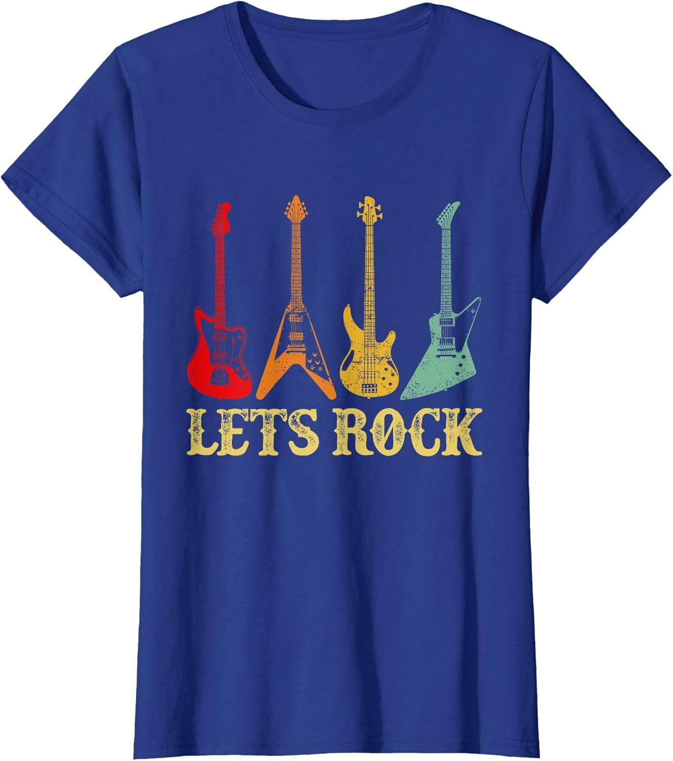 Vintage Retro Lets Rock Rock n Roll Guitar