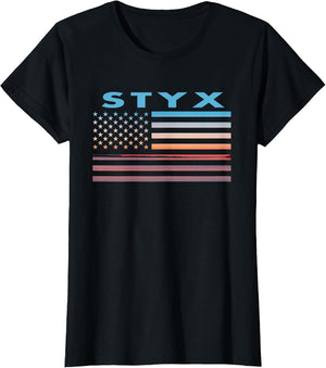 Vintage Sunset American Flag Styx, Texas