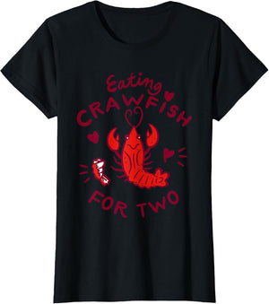 Eating Crawfish for Two Crawfish Boil Pregnancy Announcement