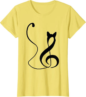 Music Note Inspired Cat Minimalist Music Lover Design