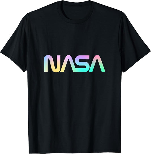 80's Vintage NASA Worm Logo - Rainbow Gradient