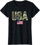 USA Camo Letters with American Flag Patriotic