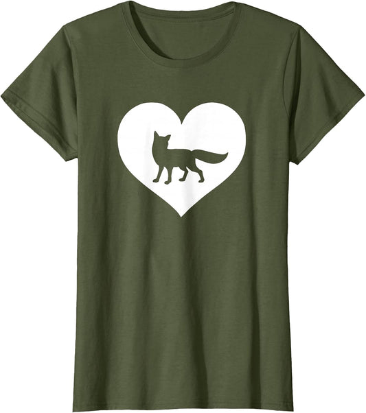 A Cute Purple or Pink Fox , Women, Olive Green, X-Small