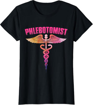 Colorful Watercolor Caduceus Phlebotomist Men Women Novelty