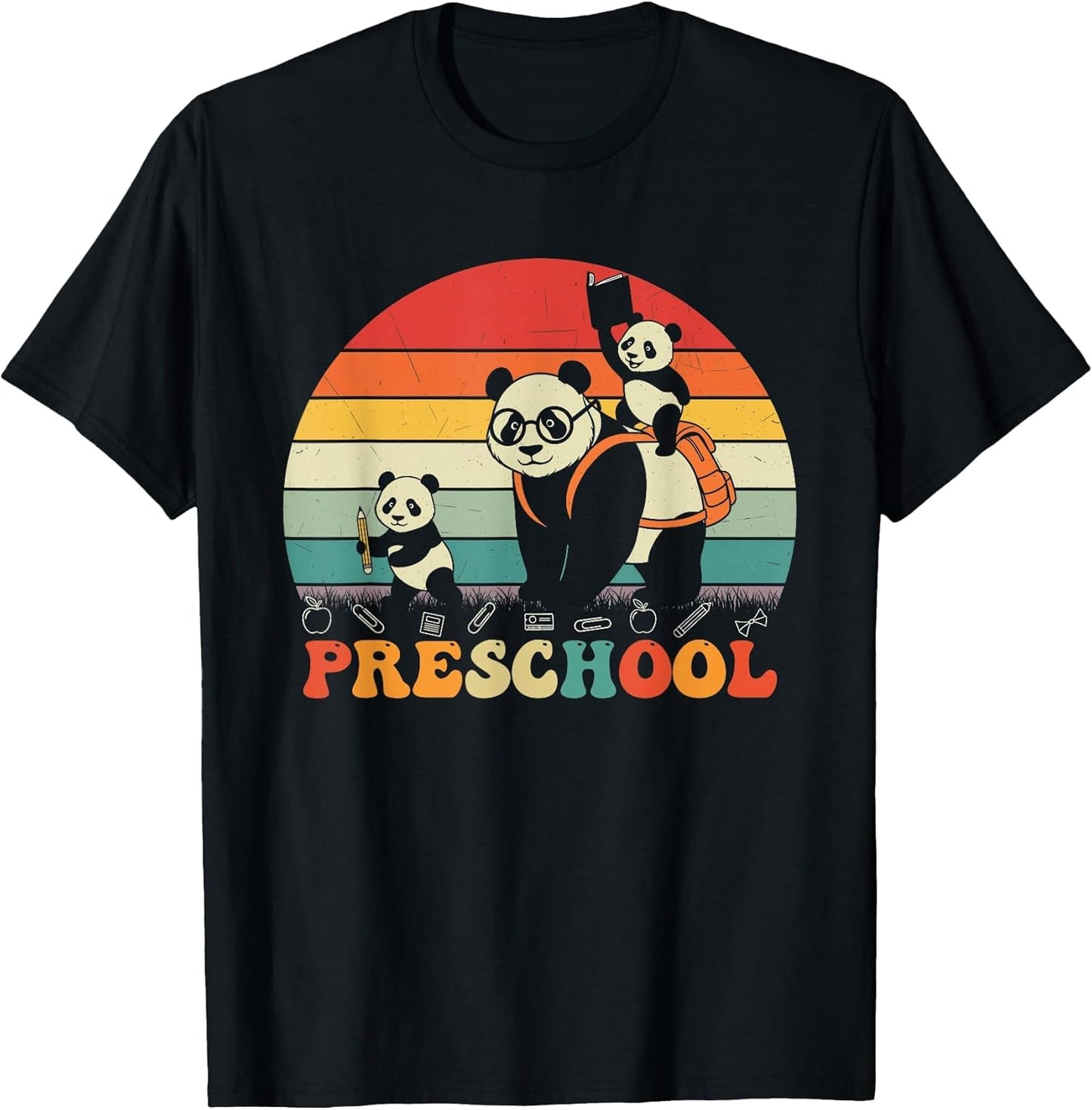 Funny Preschool Panda Back to School Teacher Student