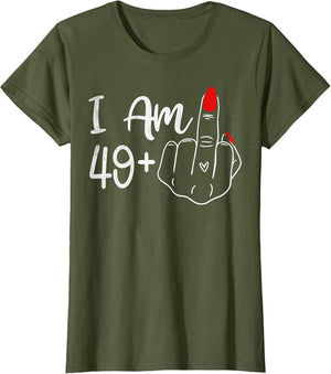 I Am 49 Plus 1 Middle Finger Funny 50th Birthday Women