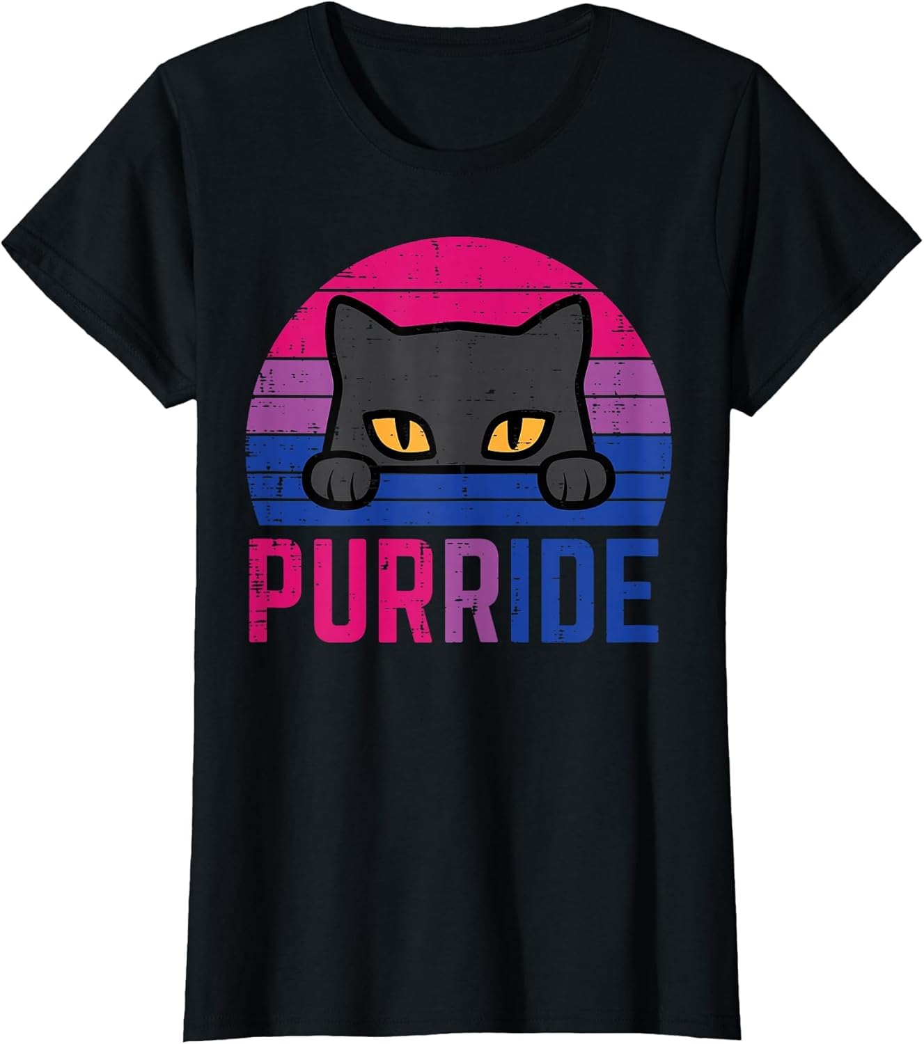 Bisexual Cat Purride Retro Bi Pride Flag LGBTQ Women Girls