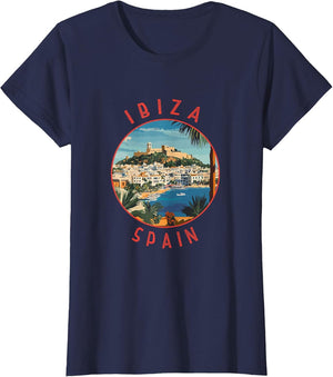 Ibiza Spain Retro Distressed Circle