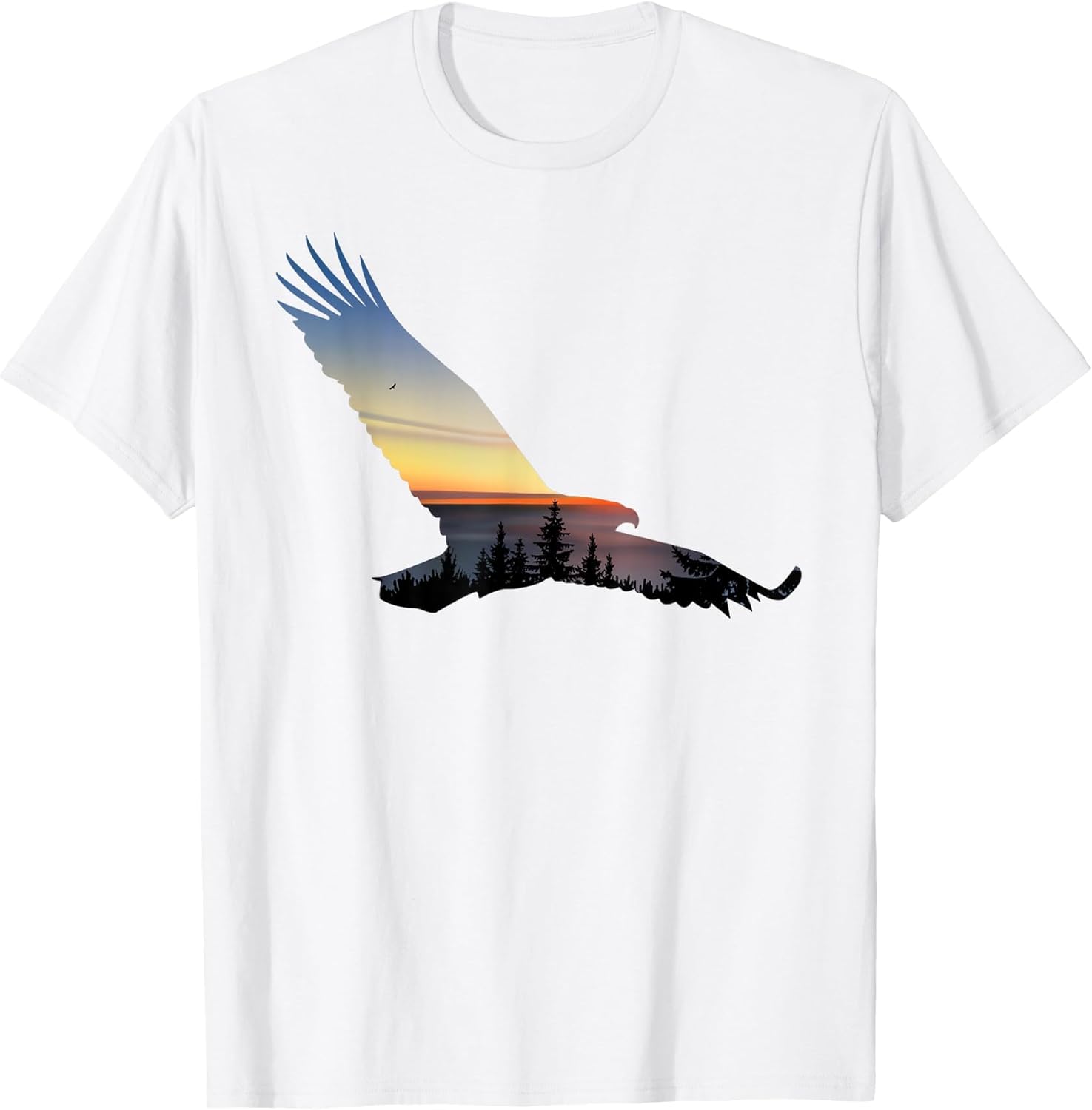 Lovely Flying Eagle Trippy Forest Sky Silhouette