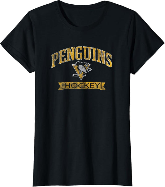 Pittsburgh Penguins Vintage Hockey Black Officially Licensed