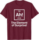 Funny Novelty Men's Ah The Element of Surprise