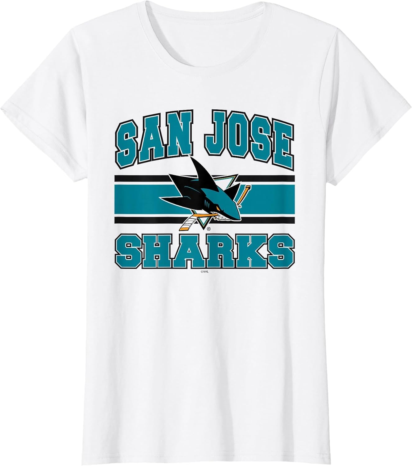 San Jose Sharks Stripe White Officially Licensed