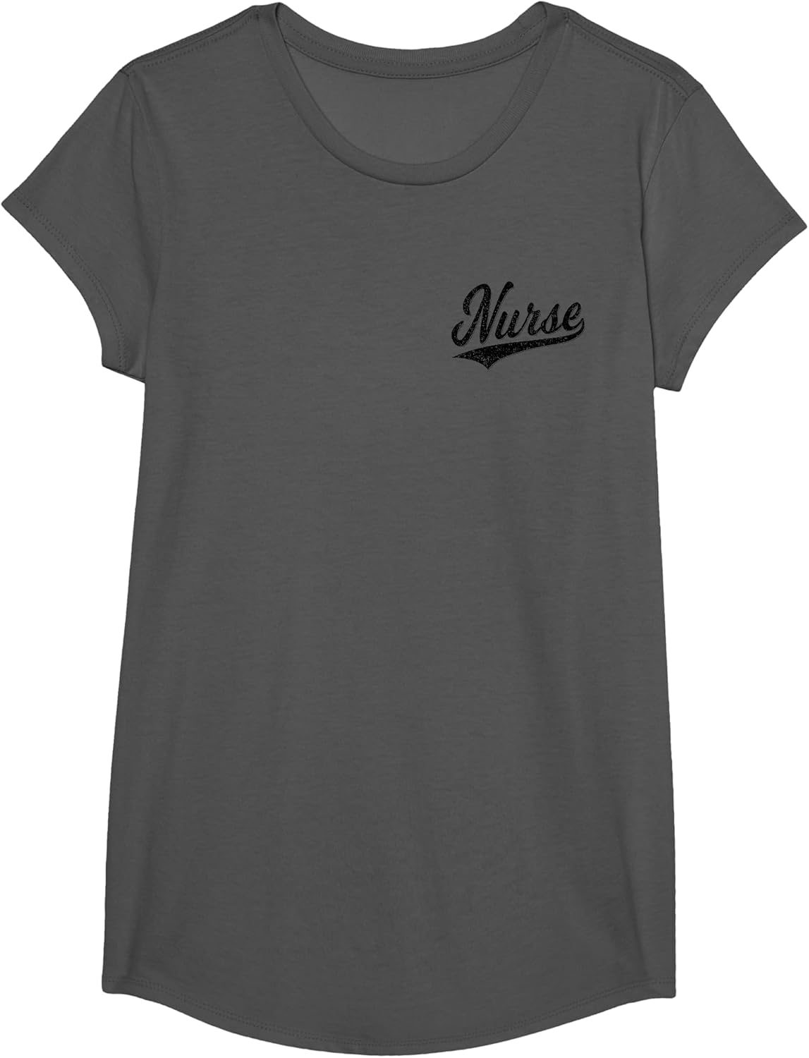 Nurse RN Varsity Script Classic Sports Jersey Style , Girls, Asphalt Grey, Small
