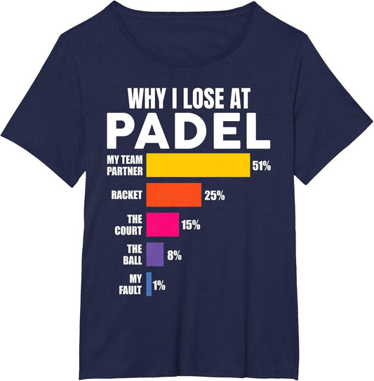 Padel-Shirt Why I Lose at Padel Tennis Funny Men Women