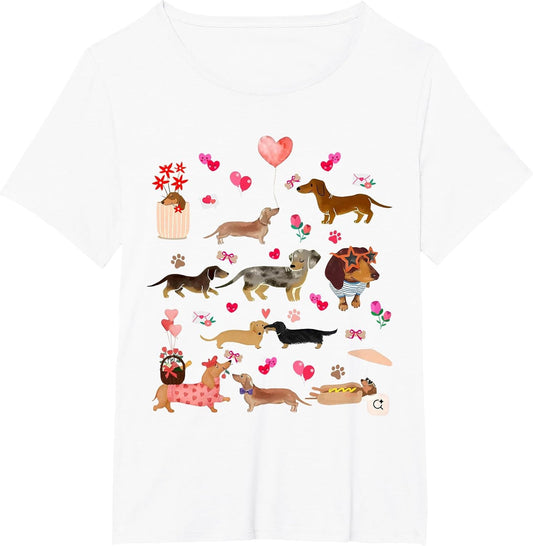 Cute Dachshund Valentine Heart Lover Doxie in Dog Dress