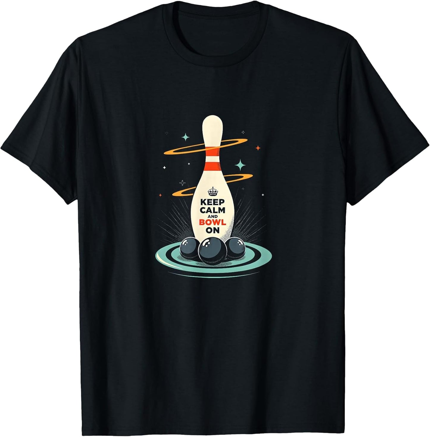 Bowling Shirts Keep Calm and Bowl On Funny Retro