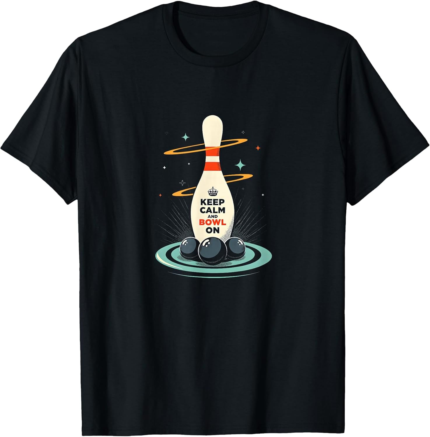 Bowling Shirts Keep Calm and Bowl On Funny Retro