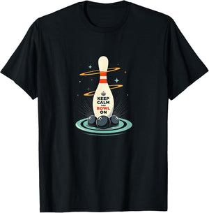 Bowling Shirts Keep Calm and Bowl On Funny Retro