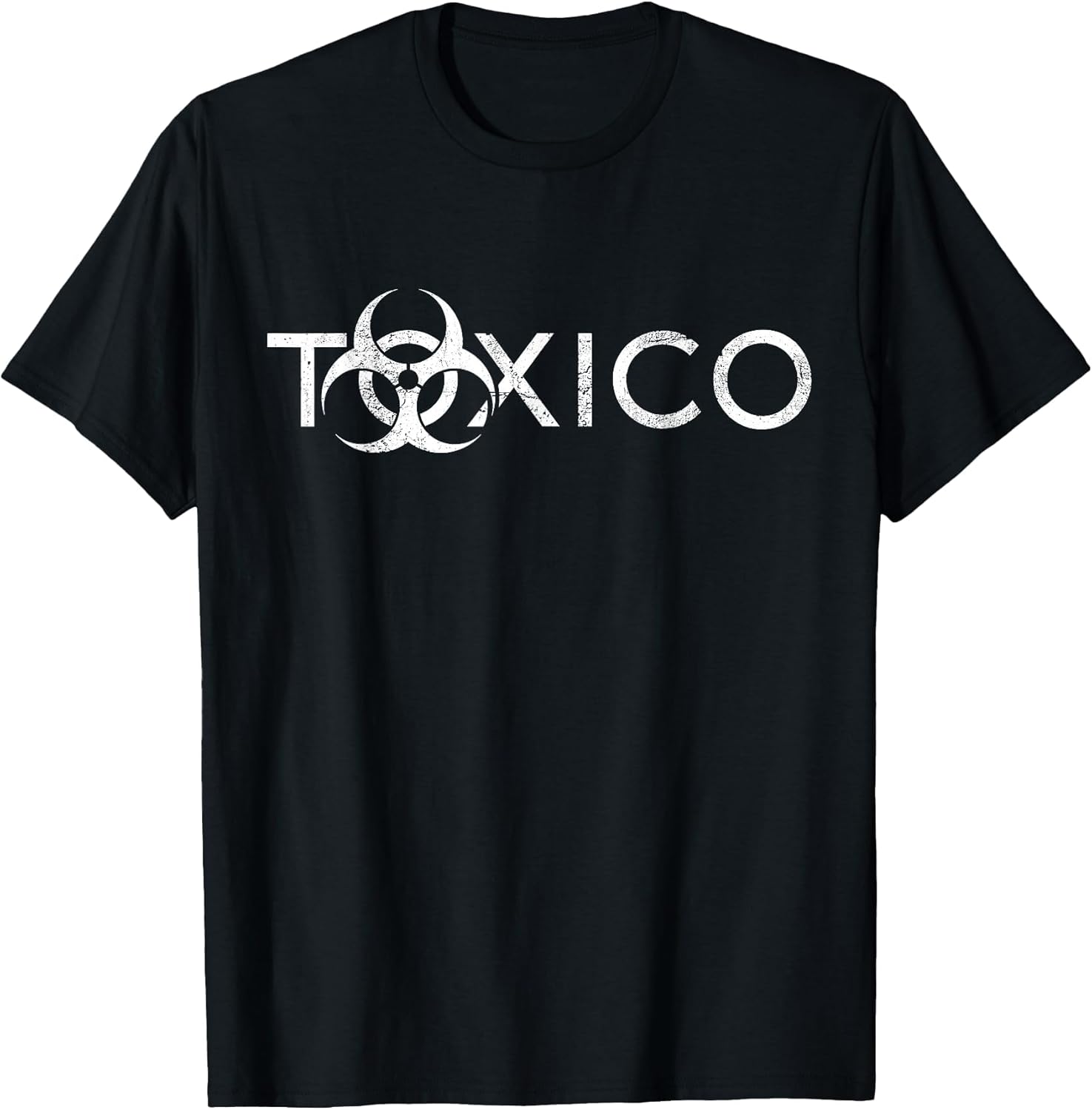 Toxico Spanish Word Toxic Biohazard Symbol White Distressed