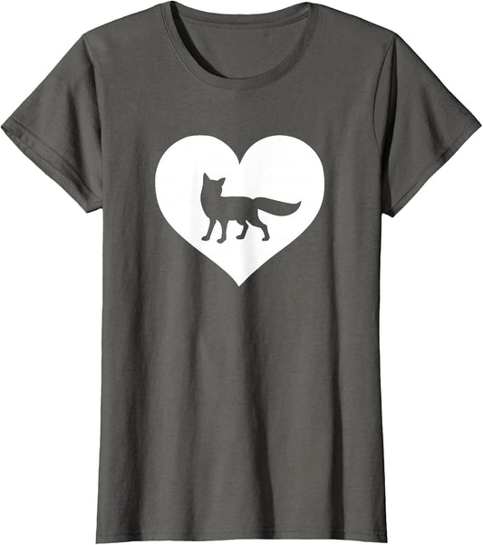 A Cute Purple or Pink Fox , Women, Asphalt Grey, Small
