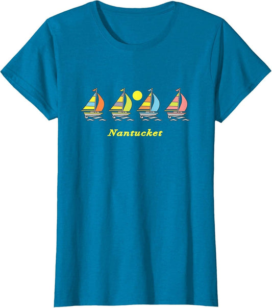 Nantucket Sailboats Vintage Graphic