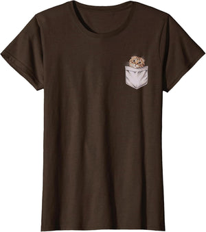 Pocket Peeking Scottish Fold Cat Drawing Art Design