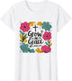 Boho Grow in Grace Wildflower Christian Faith Girl