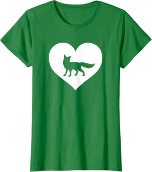 A Cute Purple or Pink Fox , Women, Kelly Green, Small