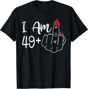 I Am 49 Plus 1 Middle Finger Funny 50th Birthday Women
