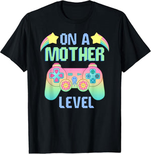 Funny Mothers Day On A Mother Level Gamer Mom Retro Gaming