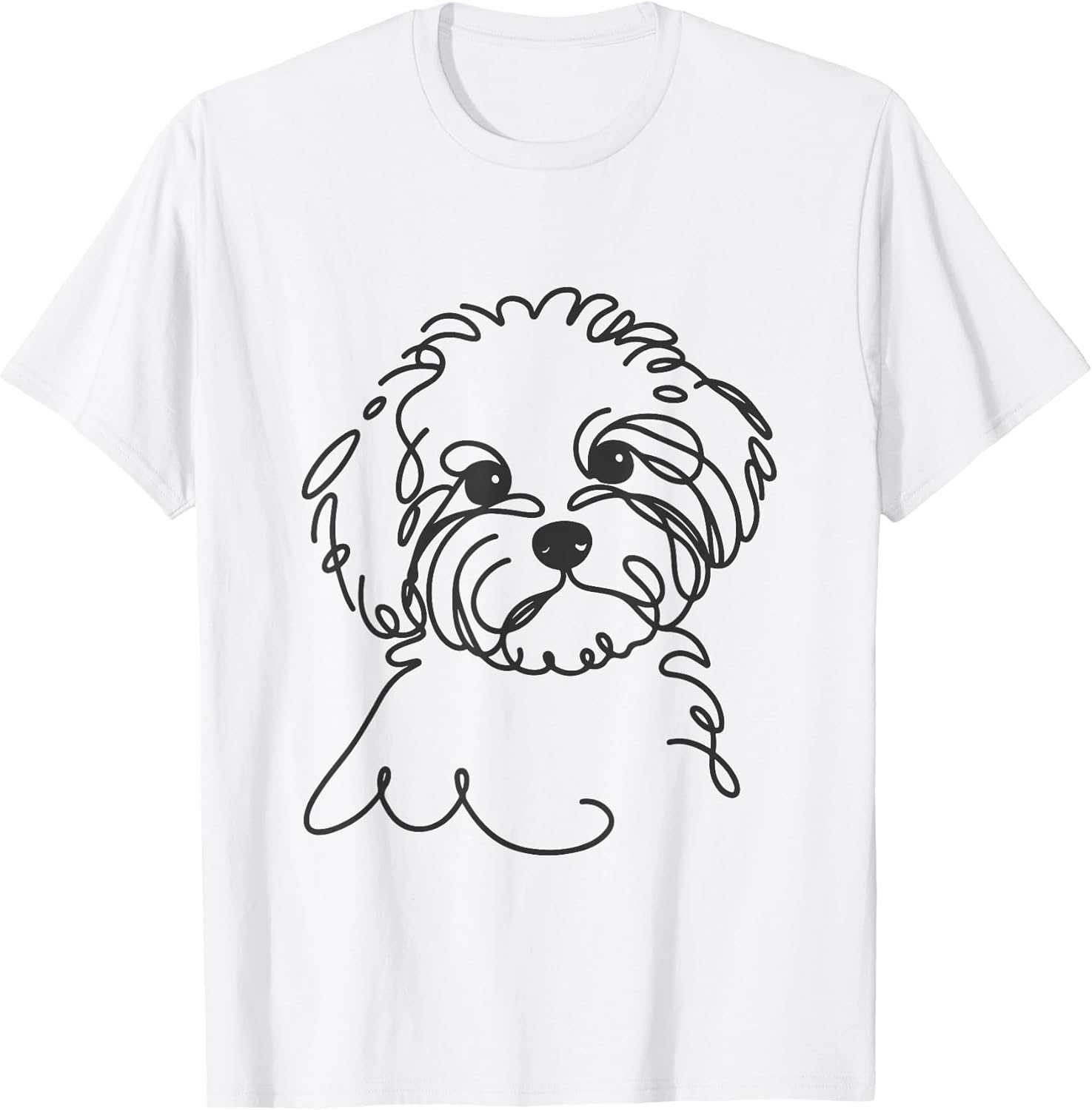 Line Art Dad Mom Dog - Maltipoo