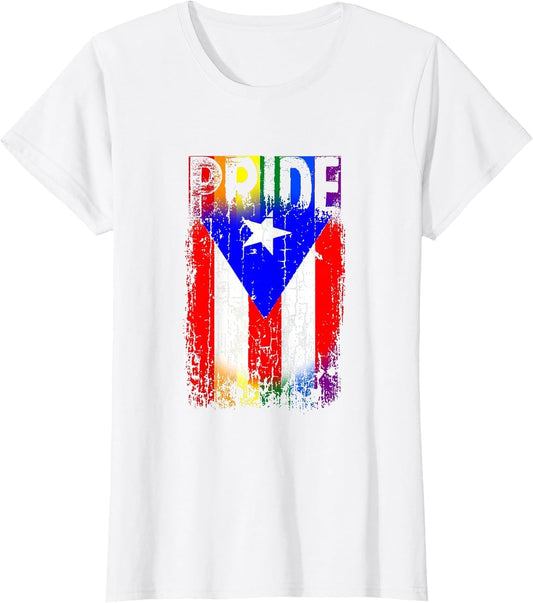 Puerto Rico Rican Gay Pride Flag LGBTQ Boricua Distressed