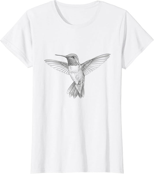 Vintage Hummingbird Drawing Art Design