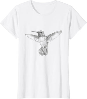 Vintage Hummingbird Drawing Art Design