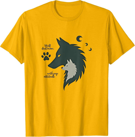 Wolf Parent and Pup Attitude Graphic Wilderness Shirt