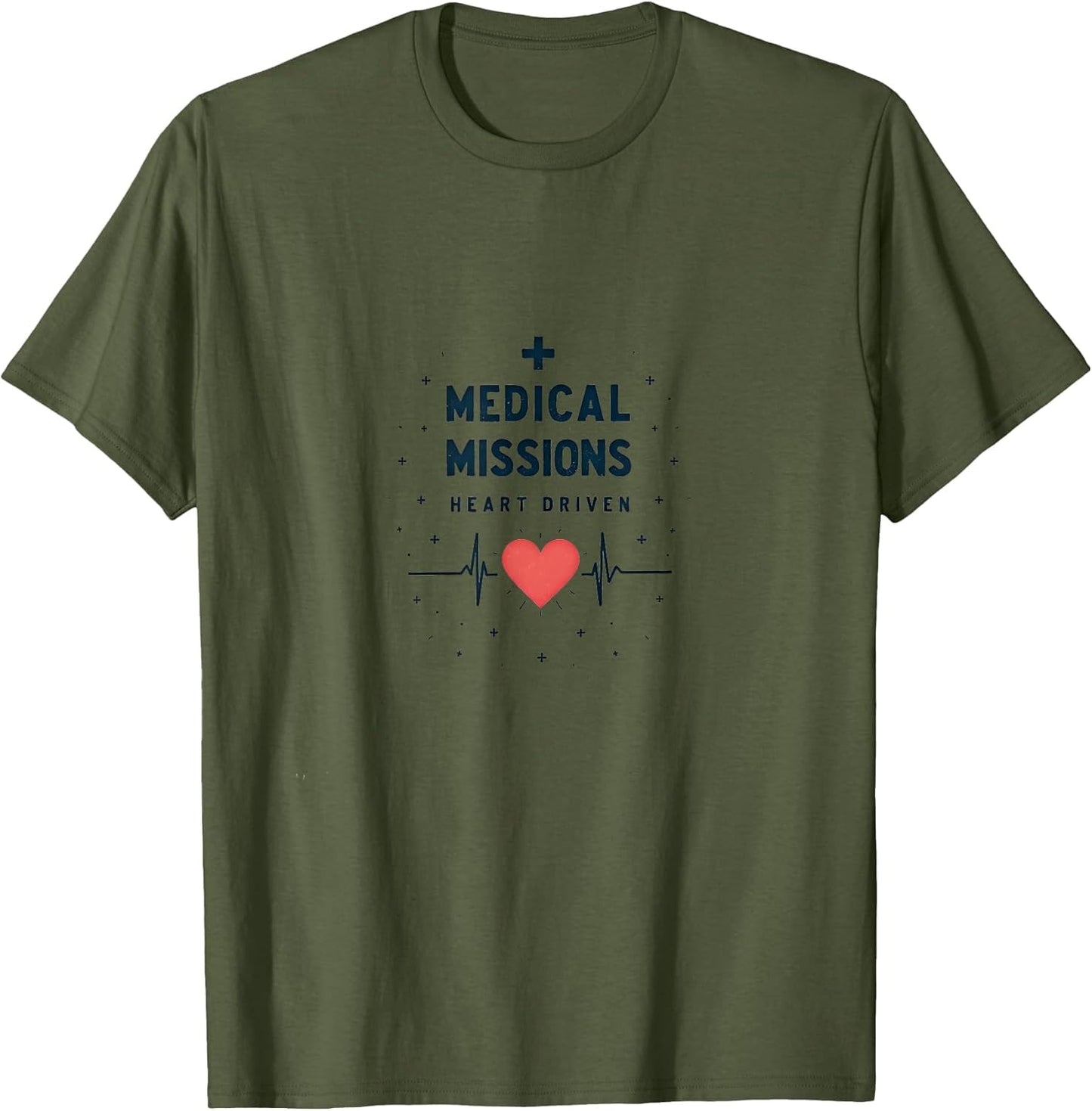 Medical Missions Heart Driven Nurse Design , Men, Olive Green, Medium