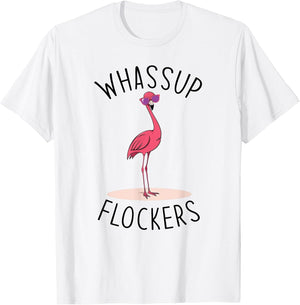 Whassup Flockers? Funny Vintage Pink Flamingo Sunglasses